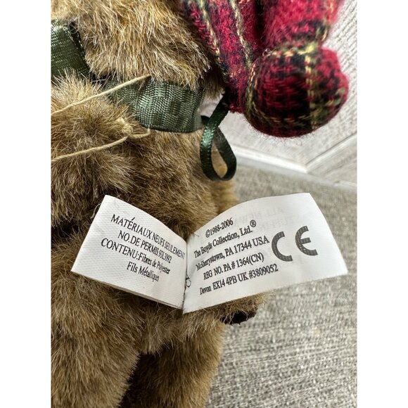 Boyds Plush Moose Figurine With Hat & Scarf The Head Bean Collection - Picture 6 of 6